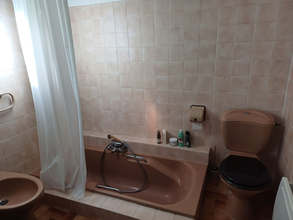 Une salle de bain attenante à la chambre des saumonards et Rémigeasse