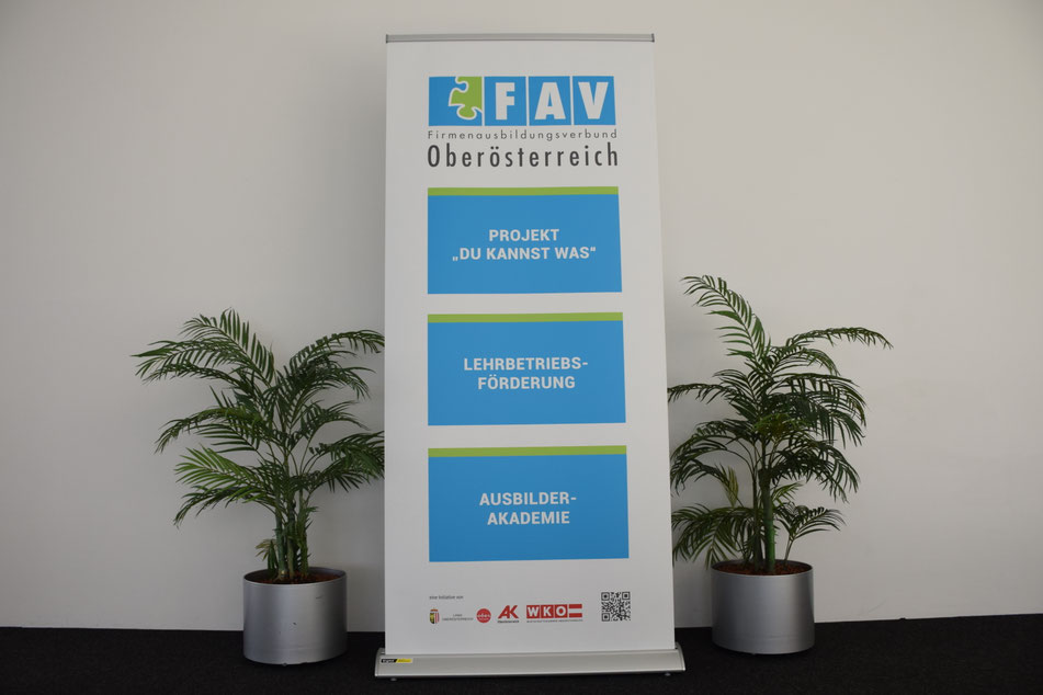 Präsentation des Rollups des FAV OÖ und dekorativen Pflanzen