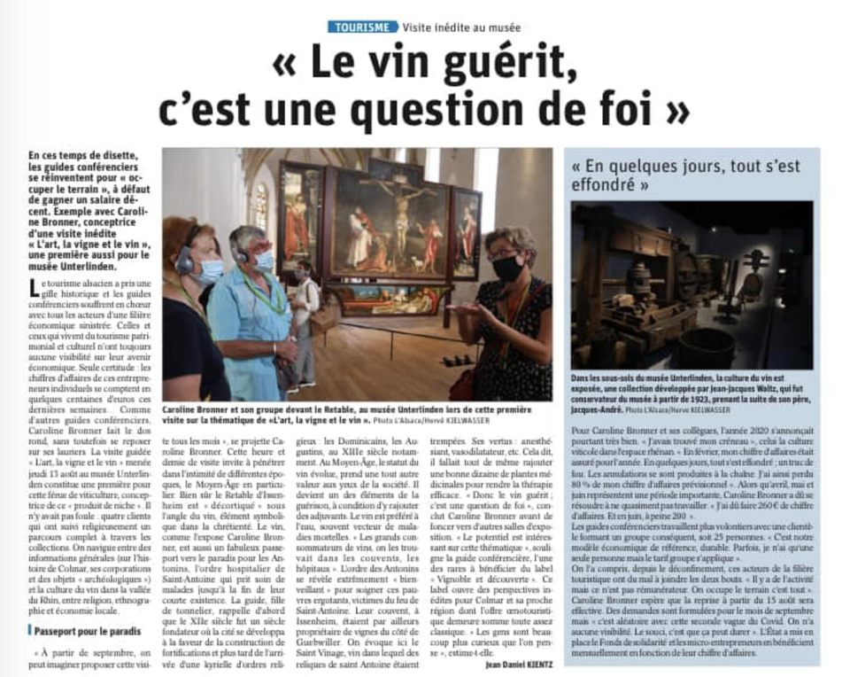 Visites guidées "l'art, la vigne et le vin" au Musée Unterlinden - le Saint Vinage