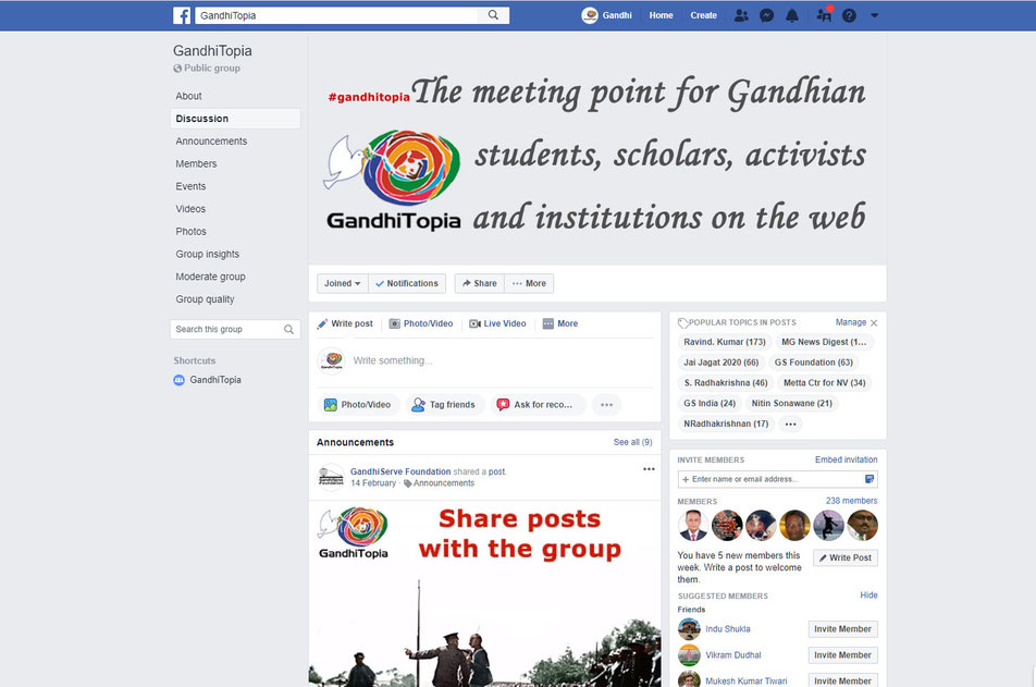 GandhiTopia - Mahatma Gandhi Community Forum