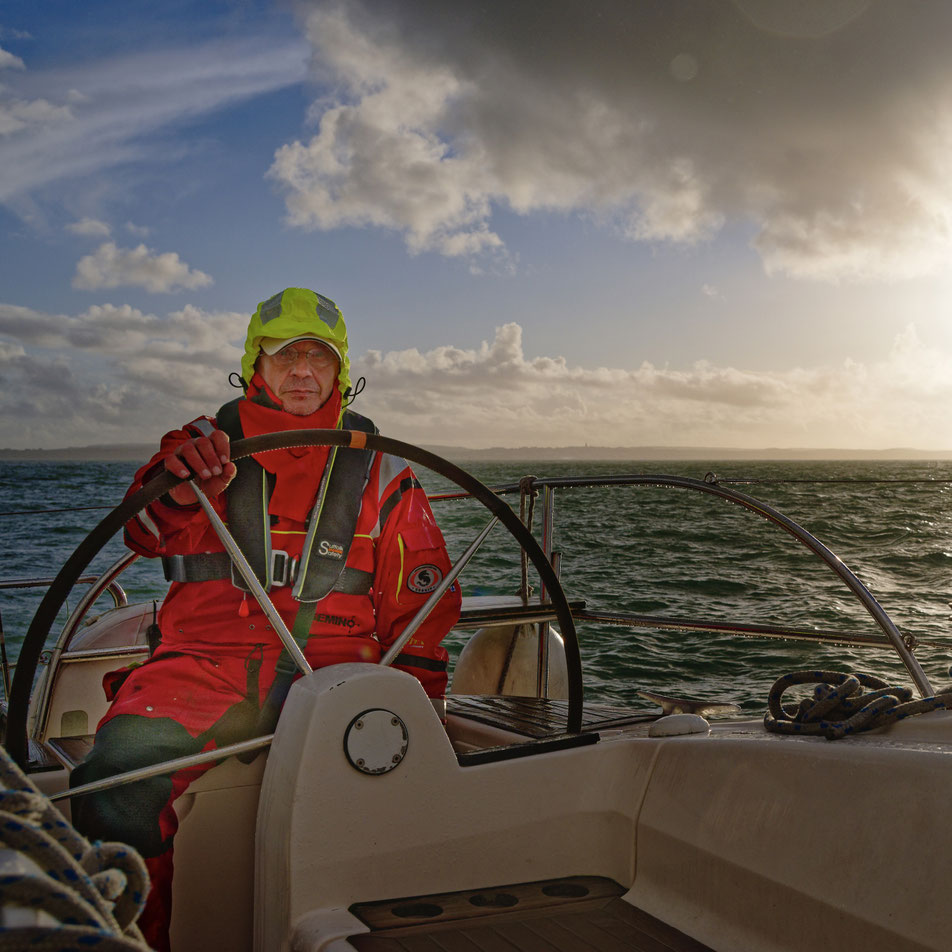Fritz enjoying the open sea during one of his sailing trips (pictire courtesy of Fritz Pölzl)