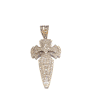 Croce in oro bianco con pavè di zirconi 