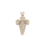 Croce in oro bianco con pavè di zirconi 