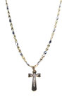 Collana con crocifisso Uomo in Oro Giallo e Bianco 18 kt Grammi 19 -  idg006cbg