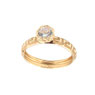 Anello solitario in oro giallo 18kt con greche  