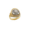Anelli  in oro giallo e bianco bicolore  con leone modello a scudo 18 kt - Prezzi 