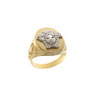 Anelli  in oro giallo e bianco bicolore  con medusa modello a scudo 18 kt - Prezzi