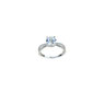 Anello Solitario da donna in oro bianco 18 kt con Pavè di Zirconi laterali - prezzi scontati