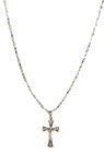 Collana con crocifisso Uomo in Oro Giallo e Bianco 18 kt Grammi 12 -  idg004cbg