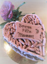 gâteau forme coeur en mousse chocolat et meringuette chocolat 