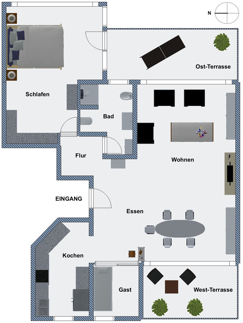 SONNENDURCHFLUTETES Designer-Loft mit zwei Dachterrassen - ERBPACHT