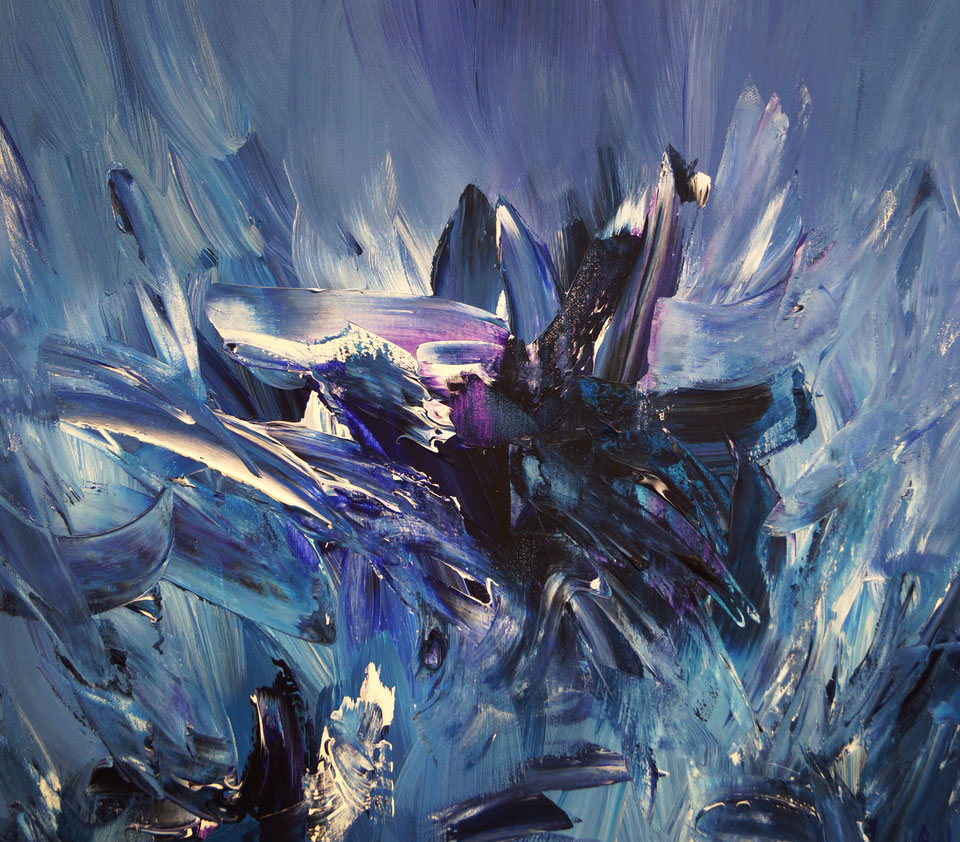 Blue artwork - large abstract painting art for sale