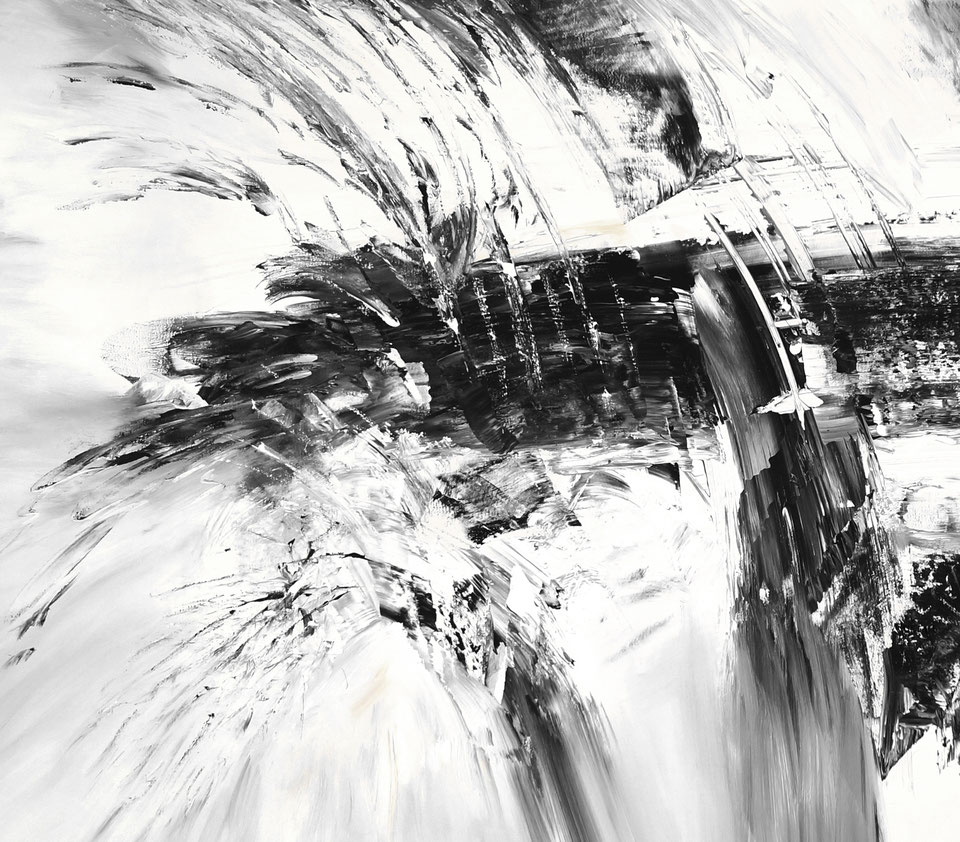 Black White artwork - large abstract painting art for sale