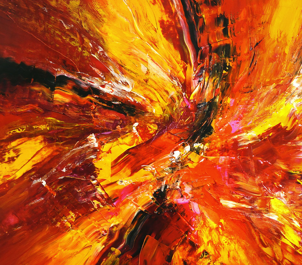 Yellow artwork large abstract painting art for sale