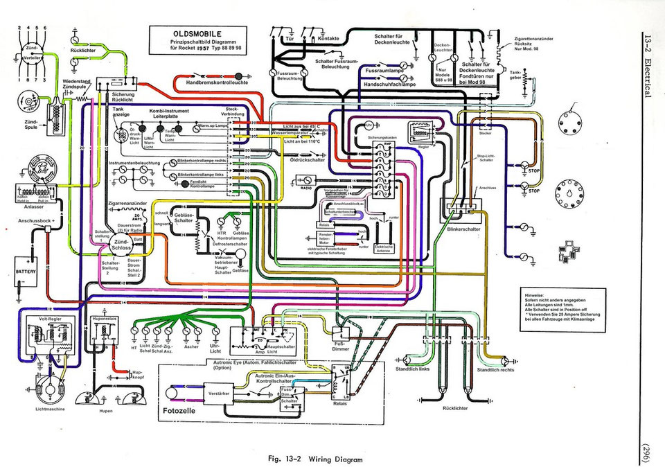 Schaltplan 1957 Oldsmobile Golden Rocket 88 - 1957 Oldsmobile Golden