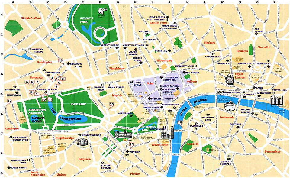 Mapa de Londres - Página web de mapa-londres