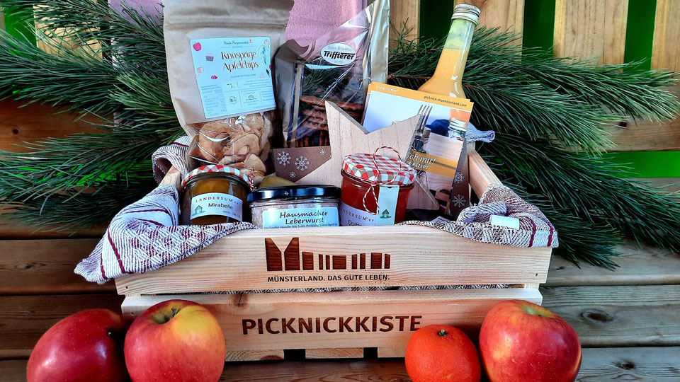 Picknickkisten als Geschenk in der Advents- und Weihnachtszeit bieten 40 Orte im Münsterland an. Foto: Verkehrsverein Pro Neuenkirchen e.V.