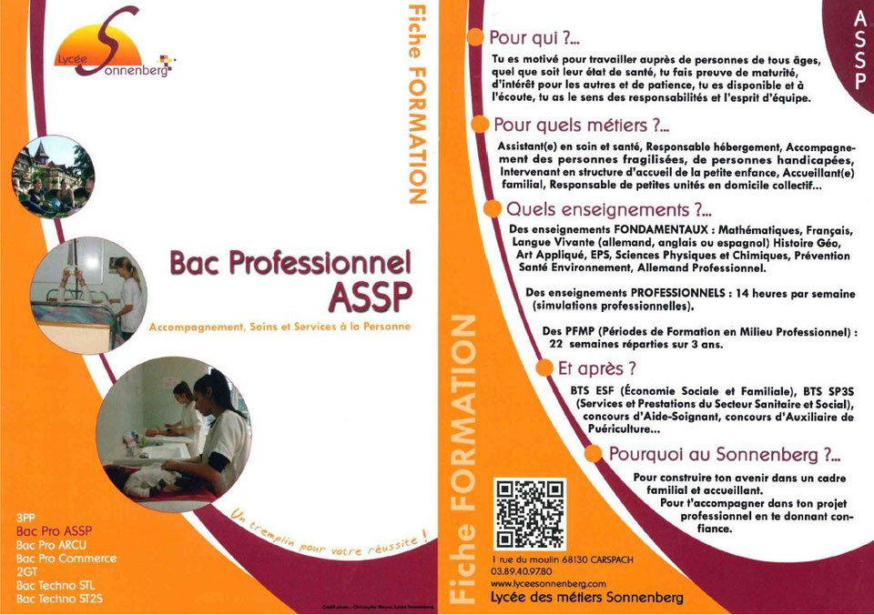 Dossier Projet D'accompagnement Assp Exemple Page De Garde Bac Professionnel ASSP - Lycée des Métiers Sonnenberg de Carspach
