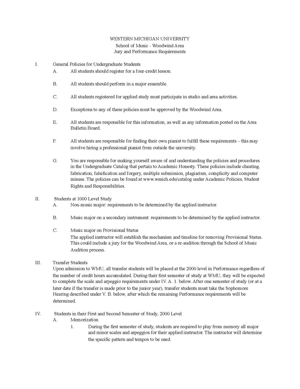 Oboe Studio Syllabus Nora Lewis, Oboist