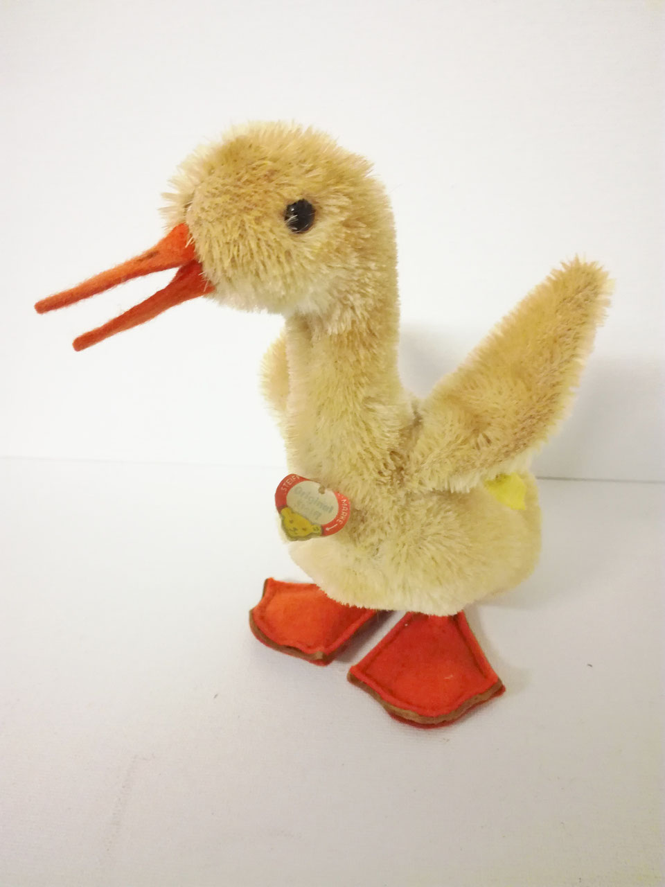 Gans mit Brustschild Original Steiff, Höhe knapp 16 cm - Schöne antike