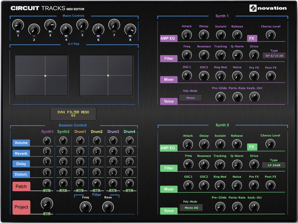 Novation Circuit and Circuit Tracks Midi Editor Novation CircuitMidi