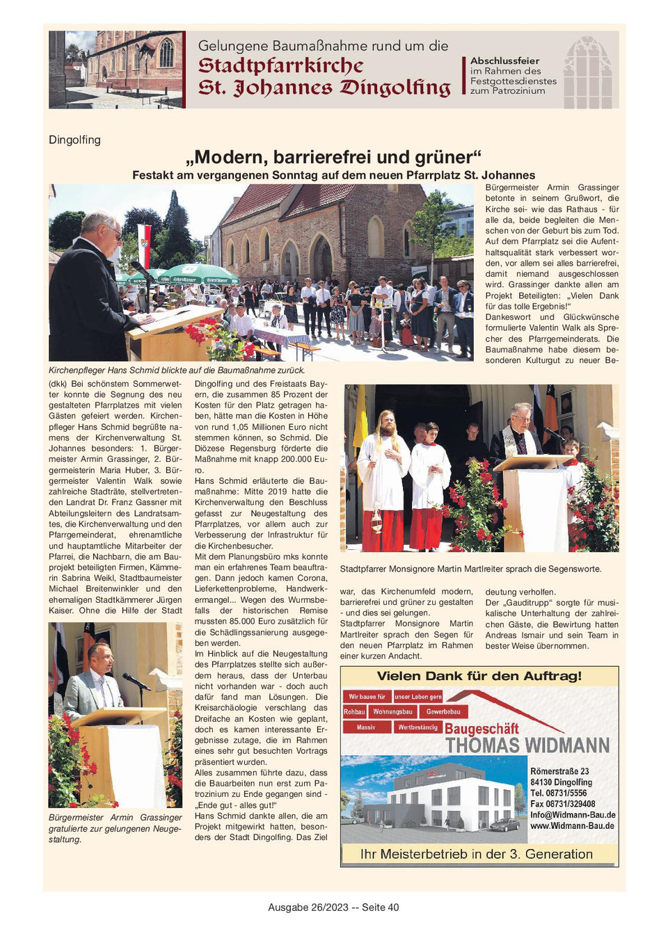 Aktuelle Informationen St. Johannes Dingolfing