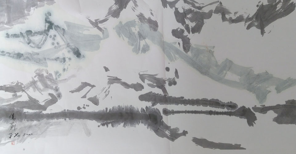 FROM THE SERIE "SNOWMOUNTAINS" N° 10 BY JI XU INK ON PAPIER SCROLLING 230X110CM  5,000.00€