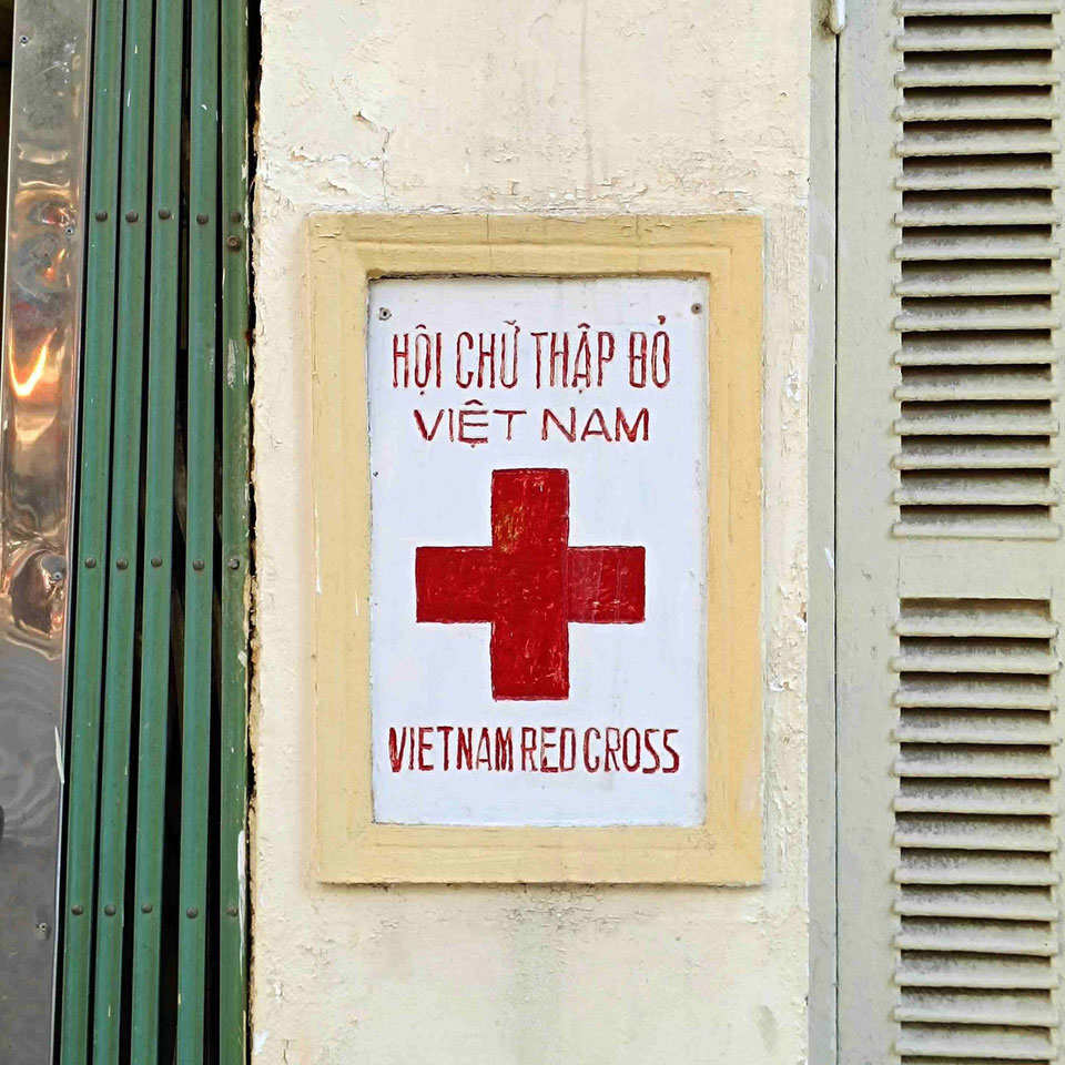 Vietnam Red Cross – Hinweisschild an einem Gesundheitsstützpunkt