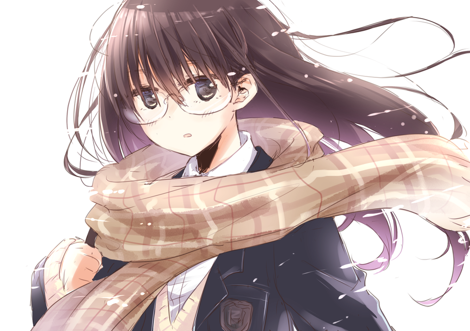 Anime girl black hair brown eyes