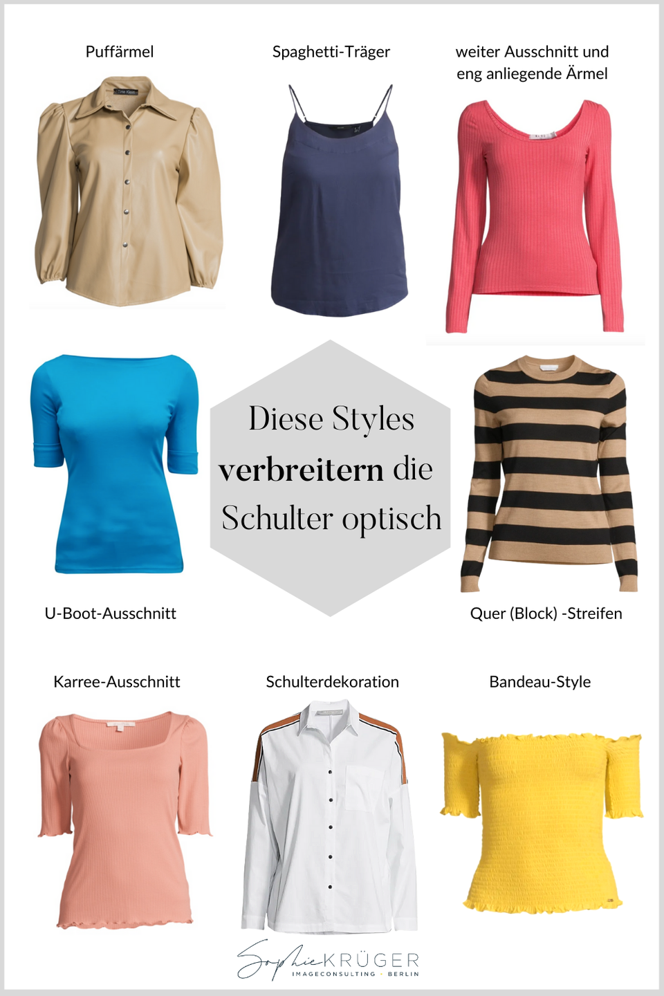 Stiltipps für feminine Stilwirkung trotz breiter Schultern Farbanalyse Online