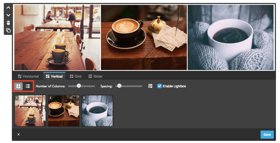 Jimdo Photo Gallery Settings