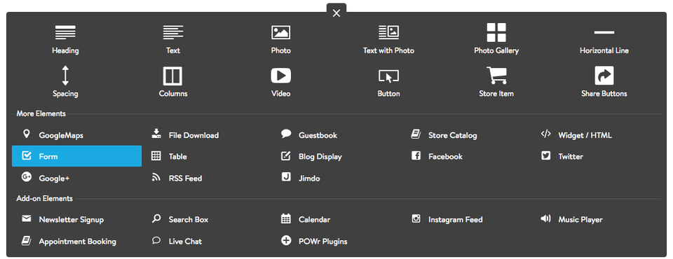 Add form element