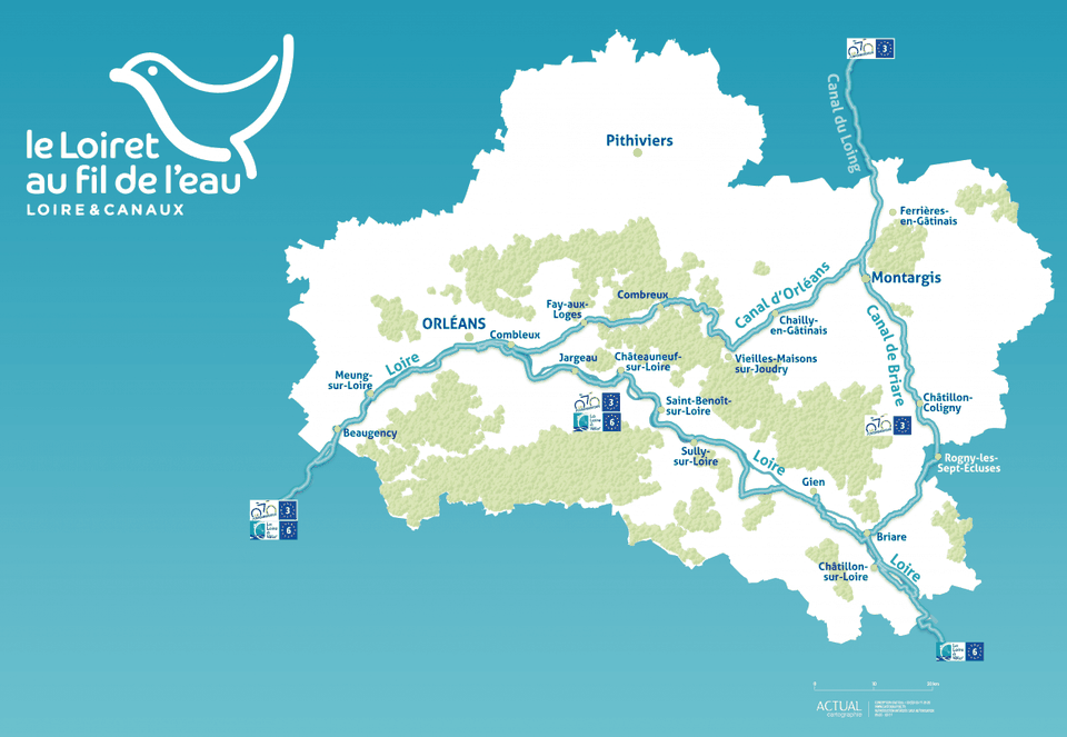 Itinary map Loiret by the water