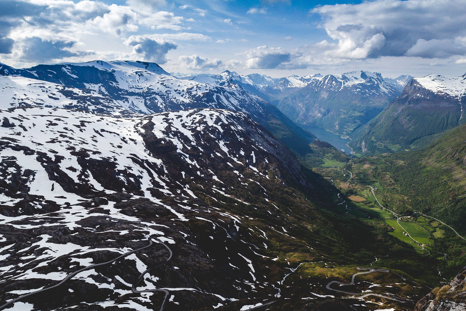 Fjell field on top of Geiranger Fjord, Norway