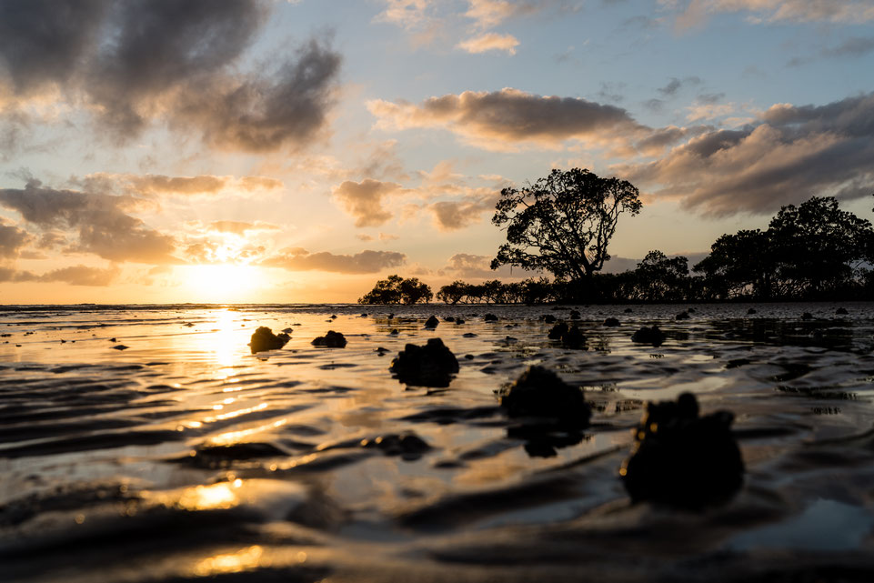 Sunrise at Mauritian east coast beach