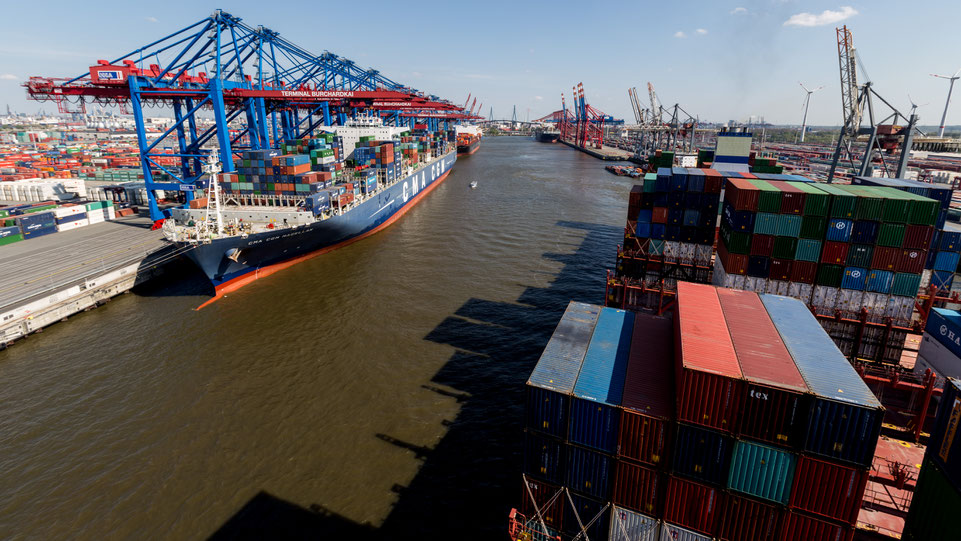 Container ship at Waltershofer Hafen