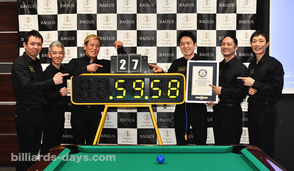 They have achieved Guinness World Records . Most speed pool / speedball frames completed in one hour by a team （US table）.