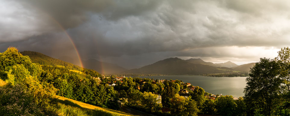 Rainbow after thunderstorm at Tegernsee