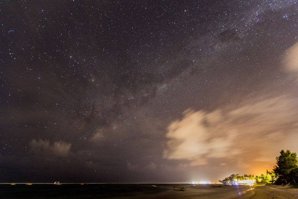 Milkyway seen from a beach on Mauritius