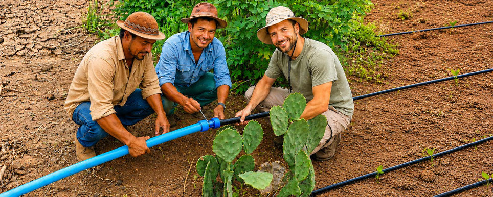 Freiwilligenarbeit Brasilien - Tropfenbewässerung im Familien Landwirschaftsbetrieb