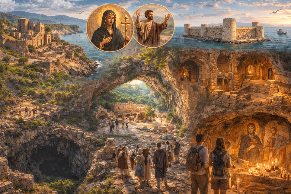 2. Tag: Anamurium - Cennet-Cehenem-Korykos-Grotten (Paradies-Hölle) - Höhlenkirche der Hl. Thekla