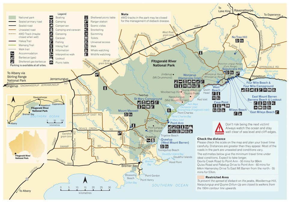 Plan du Fitzgerald River National Park