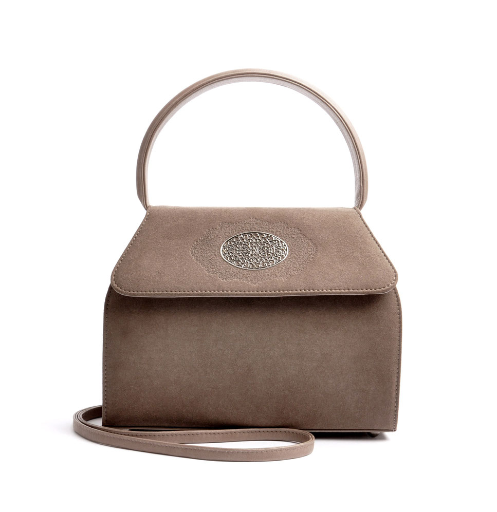 Dirndltasche  Henkeltasche EMMA taupe mit Schmuckfiligran OSTWALD Traditional Craft