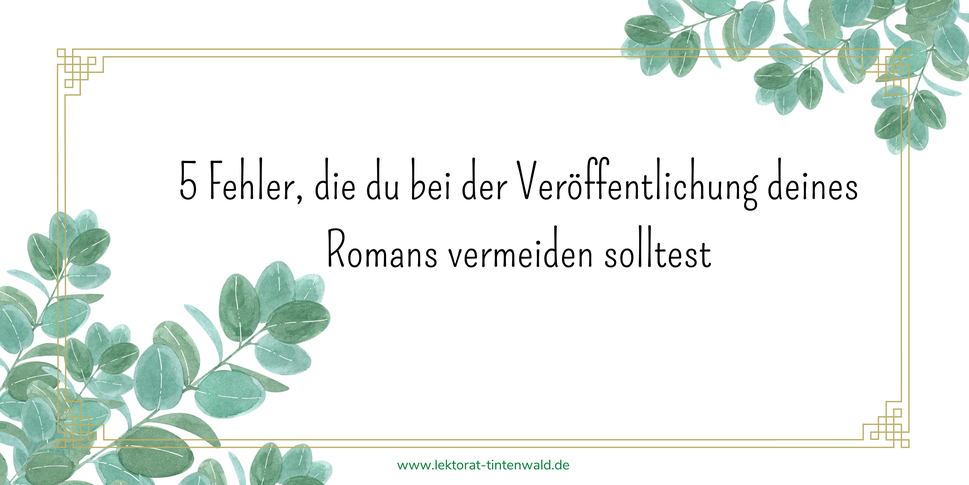 Fehler bei der Romanveröffentlichung