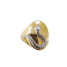 Anello uomo a scudo ovale con serpente in oro bicolore 18kt  - Prezzi