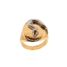 Anello uomo a scudo ovale con serpente in oro bicolore 18kt  - Prezzi