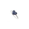 Anello cuore con pietre blu in Oro bianco 18 KT 