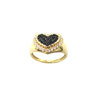 Anello Chevalier cuore in oro giallo 18k con pavè di zirconi IS2111DF