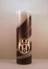 Fussballkerze Juventus logo Schwarz Weiss