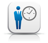 Symbol Person und Uhr